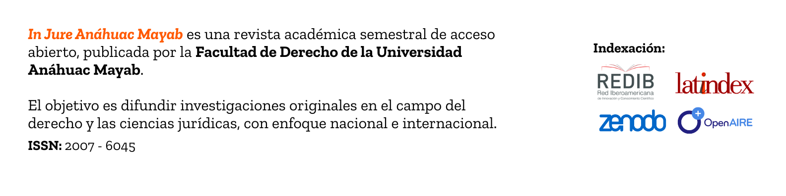 Revista de la Facultad de Derecho de la Universidad Anáhuac Mayab.